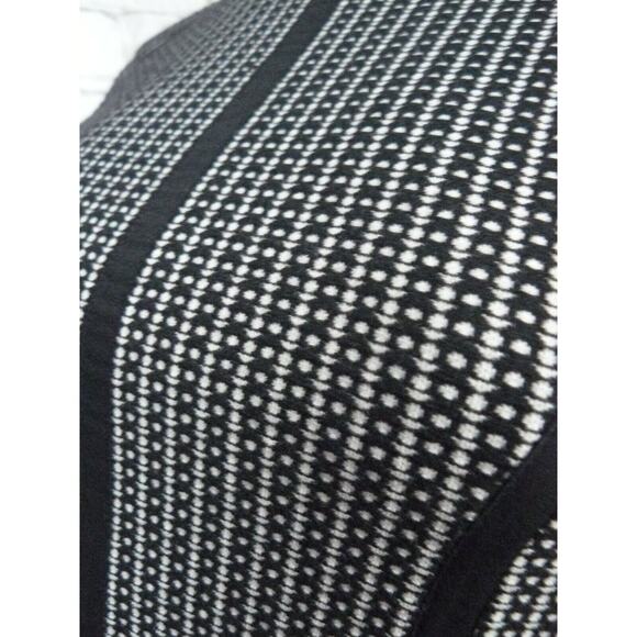 $253 Parker Black Ivory Jacquard Knit Dia Sheath Dress with Piping Small NWT - Picture 8 of 9